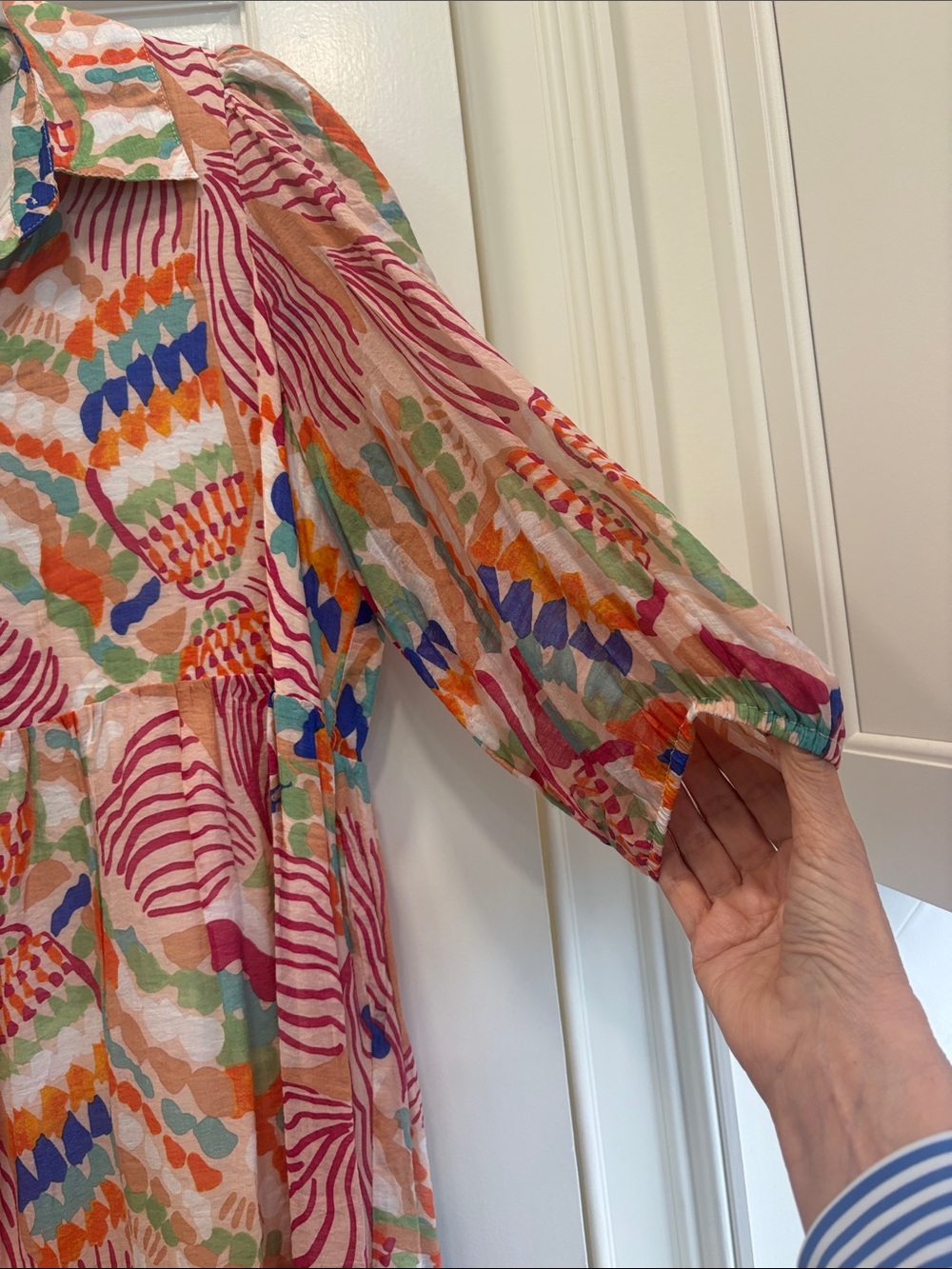 Colorful Printed Tiered Midi Dress - Multicolor - Picture 4 of 7